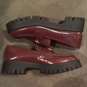 Guess Burgundy Loafers with Black Soles